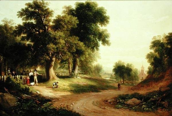 Sunnuntai aamu (öljy kankaalle) tekijältä Asher Brown Durand