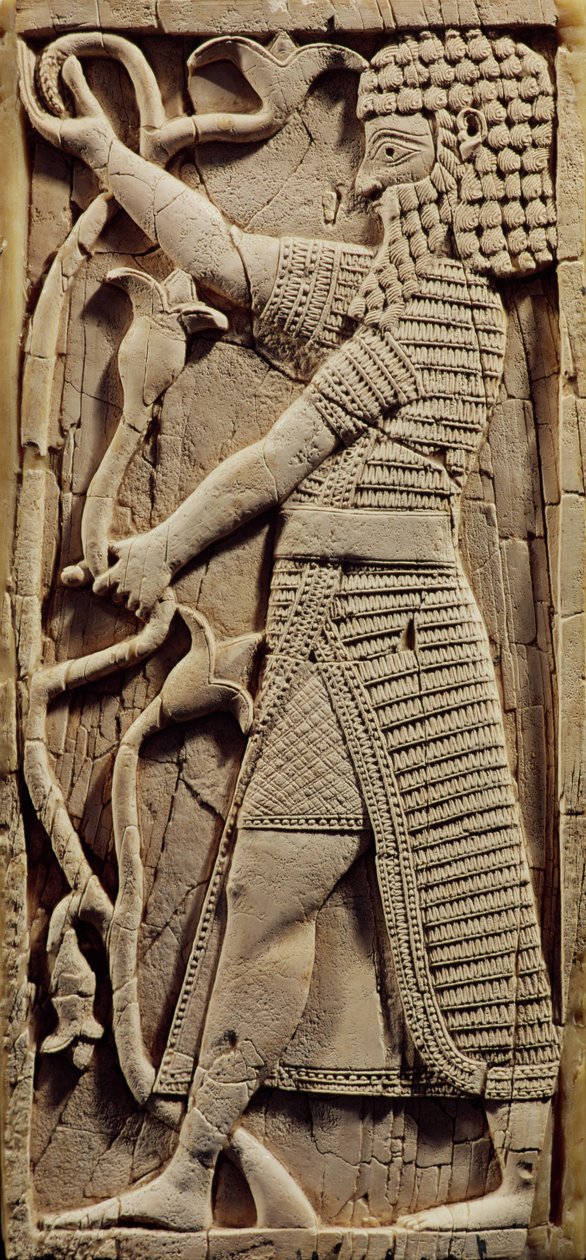 Soturia kuvaava reliefi Salmanassar III:n (858-823 eKr.) Nimrudin palatsista (katso myös 231660) tekijältä Assyrian