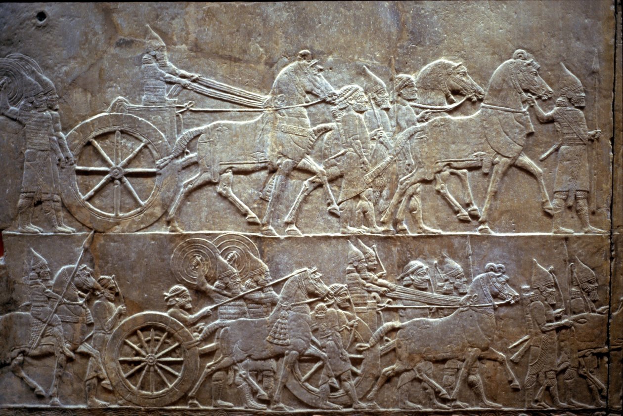 Ashurbanipal Til-Tuban taistelussa 650-620 eKr tekijältä Assyrian