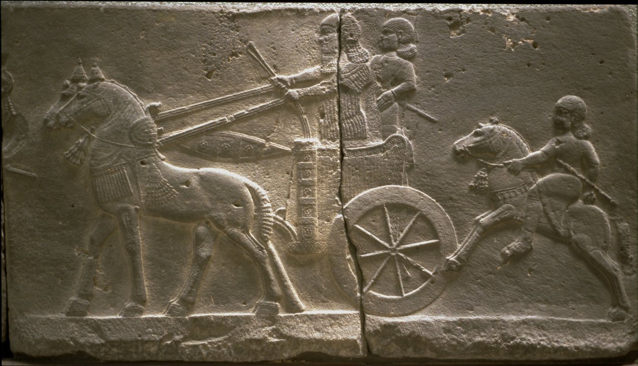 Vaunu ja ratsuväki, 800-luku. eKr tekijältä Assyrian