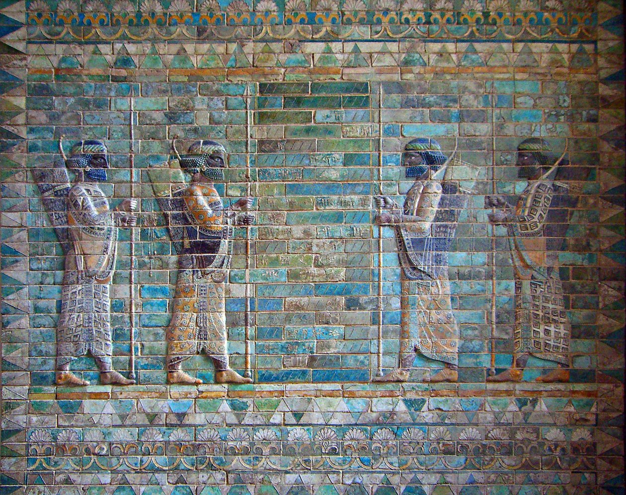 Jousimiehet friisi Darius I:n palatsista Susassa, n. 510-c. 500 eaa tekijältä Assyrian