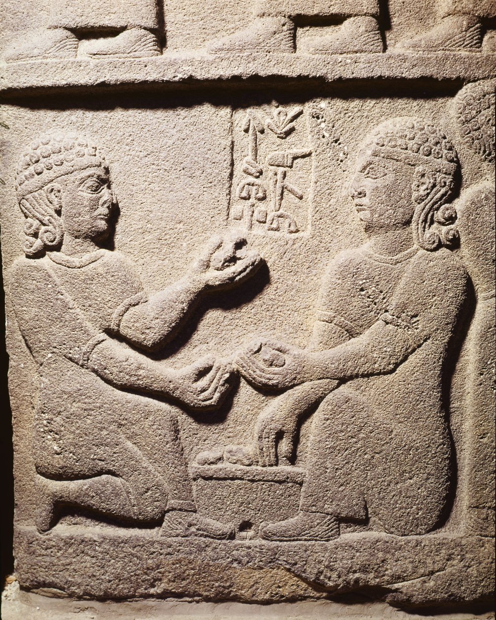 Reliefi, joka kuvaa kuningas Ararasin poikaa, Karkemisista, Turkista, uushettiläisestä, 10.-8. vuosisadalta eKr. tekijältä Assyrian School