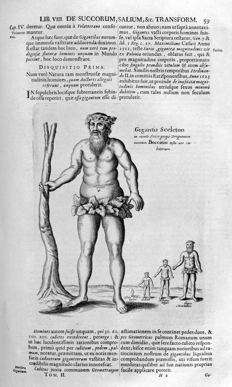 Vedenlaskua edeltävät jättiläiset, 1678. tekijältä Athanasius Kircher