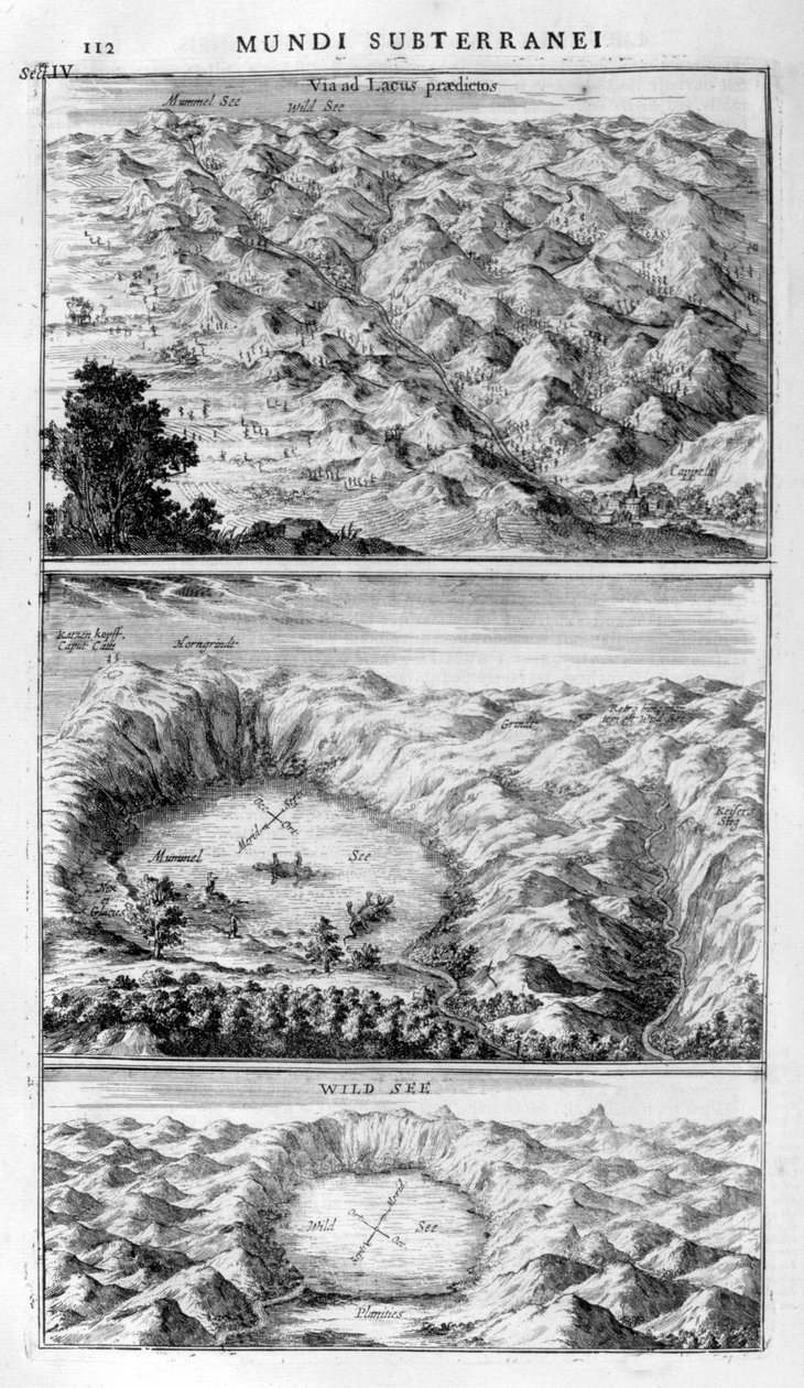 Järvigeologia, 1678 tekijältä Athanasius Kircher