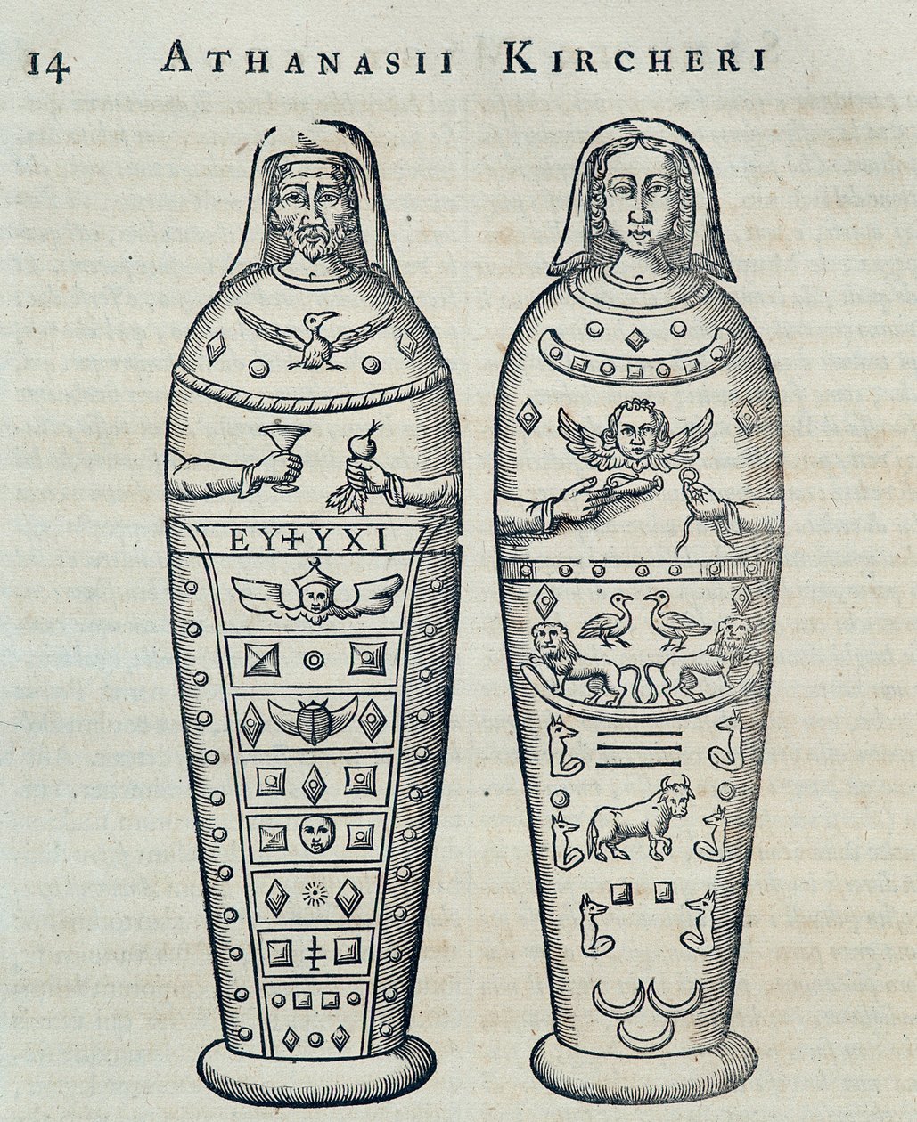 Muumiot - Athanase Kircherin "" Sphynx mystagoga" -kirjassa tekijältä Athanasius Kircher