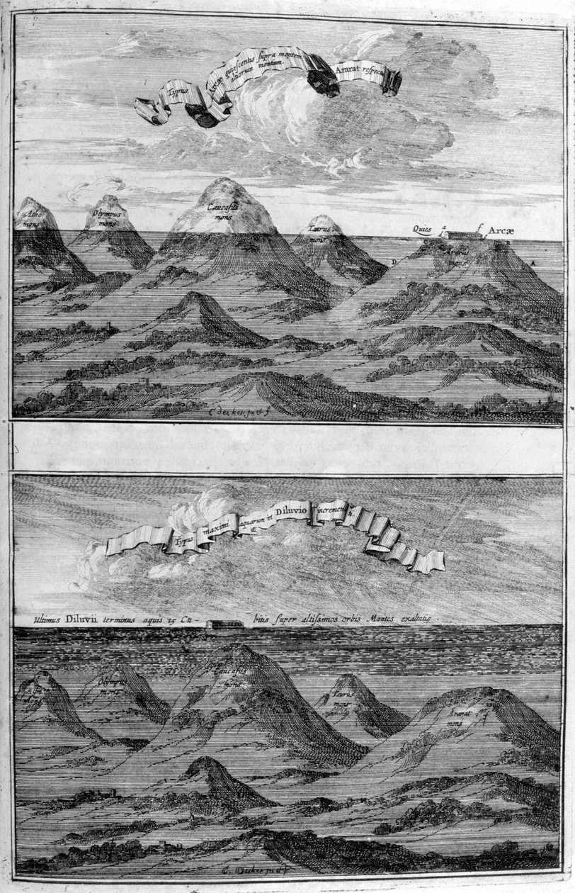 Vedenpaisumus, 1675 tekijältä Athanasius Kircher