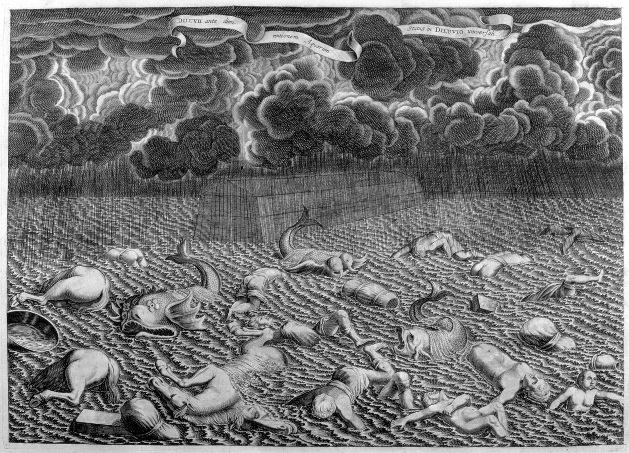 Suuri tulva Arca Noesta tekijältä Athanasius Kircher