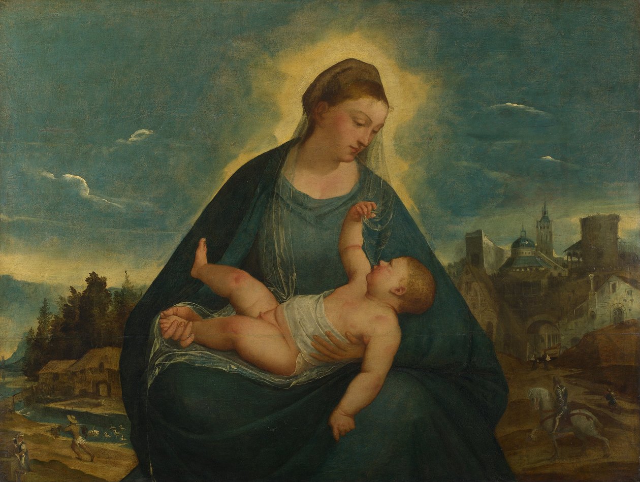 Madonna ja lapsi tekijältä Attributed to Bernardino da Asola