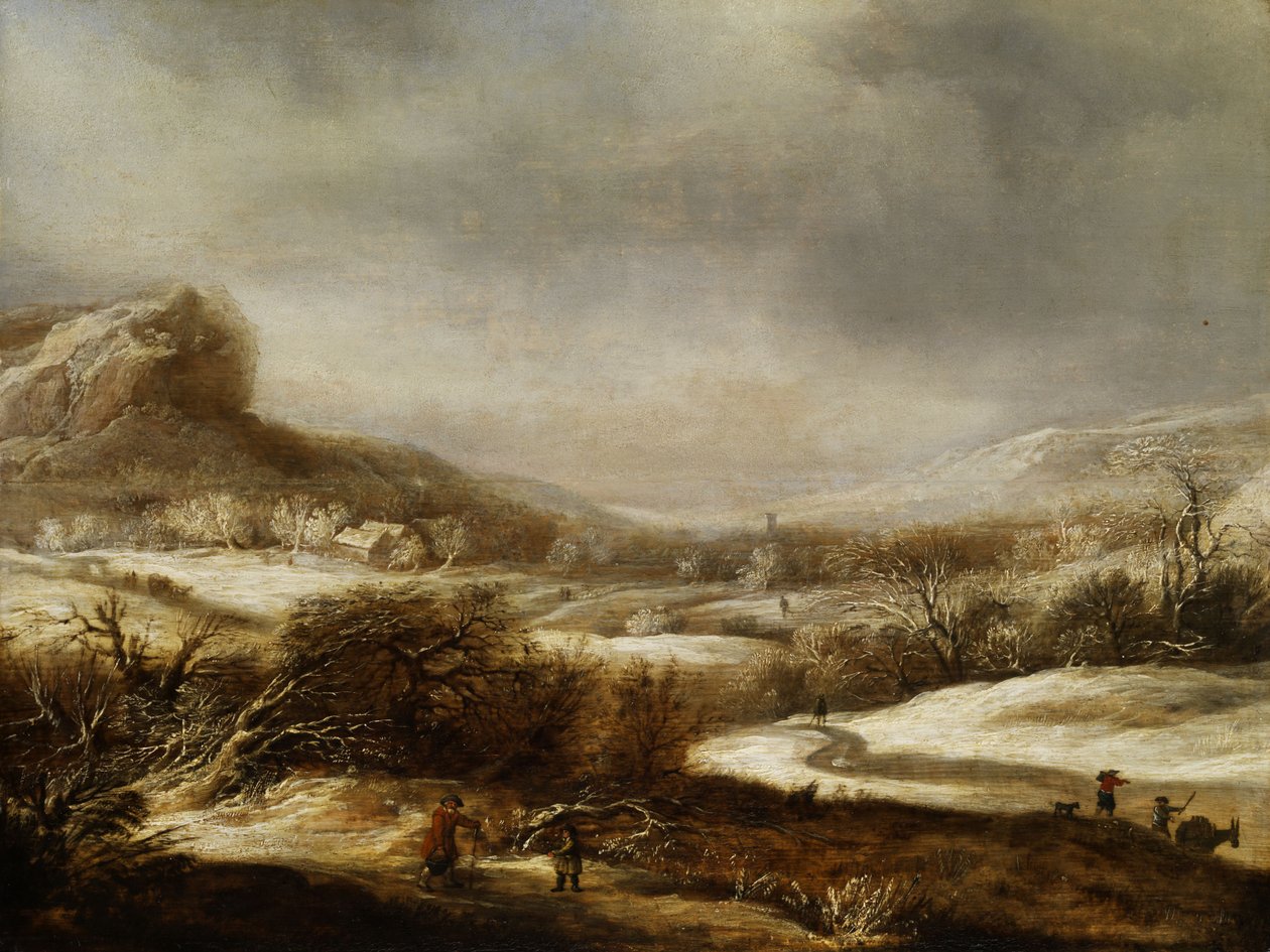 Winterlandschaft mit Figurenstaffage tekijältä Dirck Santvoort