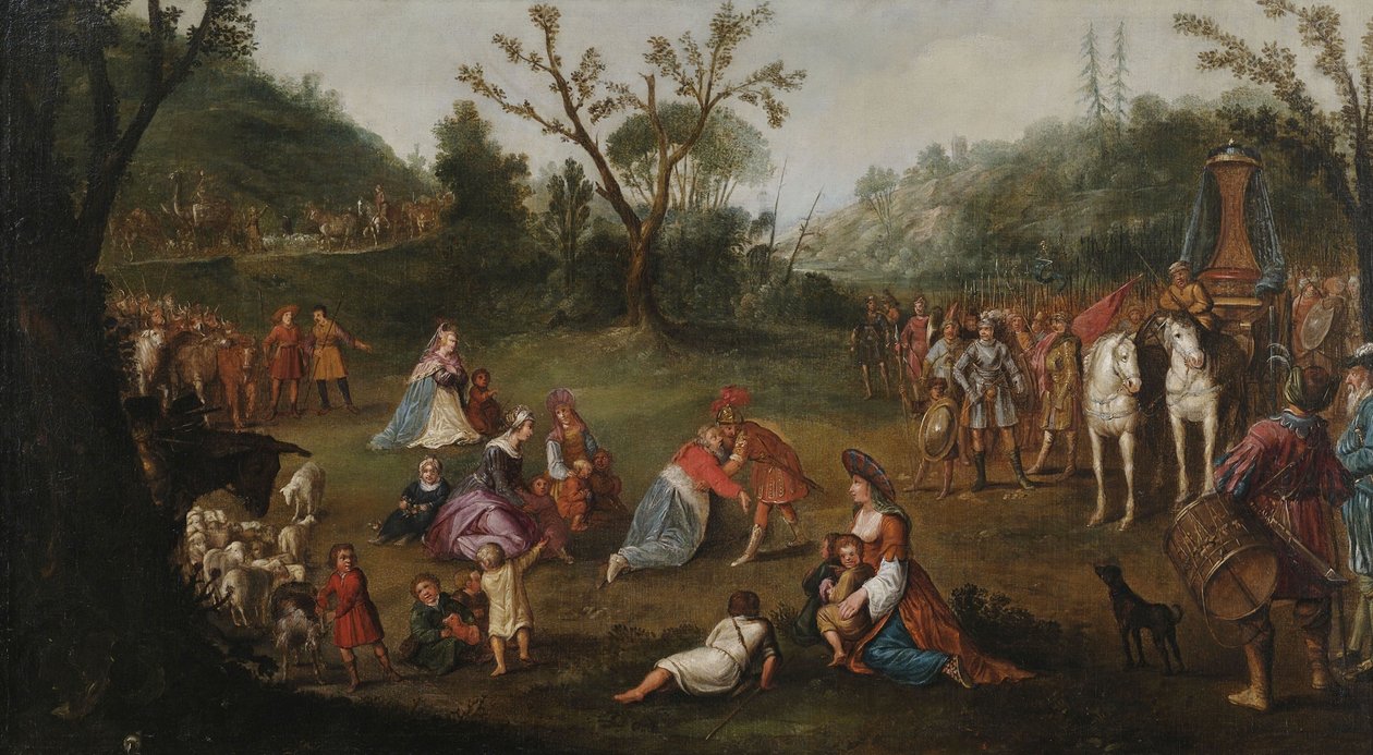 Die Begegnung Alexanders des Großen mit der Familie Darius III. nach der Niederlage in der Schlacht bei Issos tekijältä Esaias van de Velde