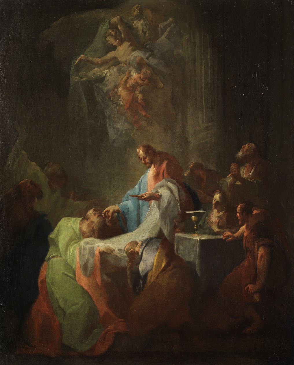 Jeesus teilt seinen Jüngern die Kommunion aus tekijältä Attributed to Franz Sigrist