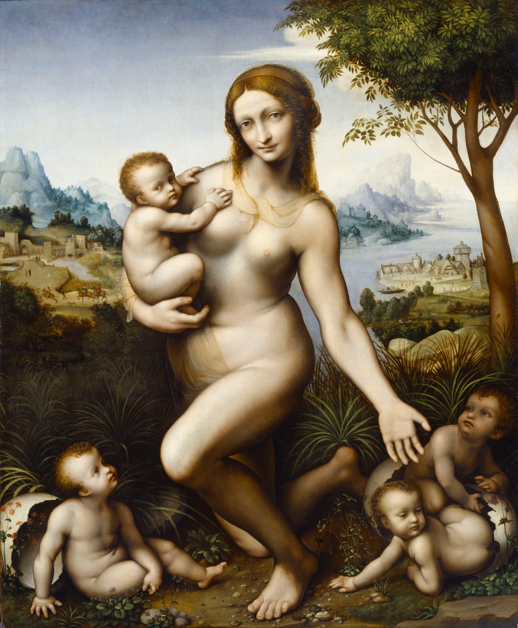 Leda con i loro figli tekijältä Giampietrino