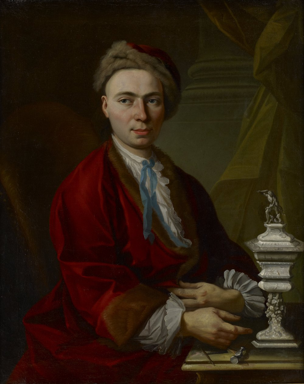 Muotokuva hopeaseppä Johann Friedrich Baerista tekijältä Johann Daniel Heimlich