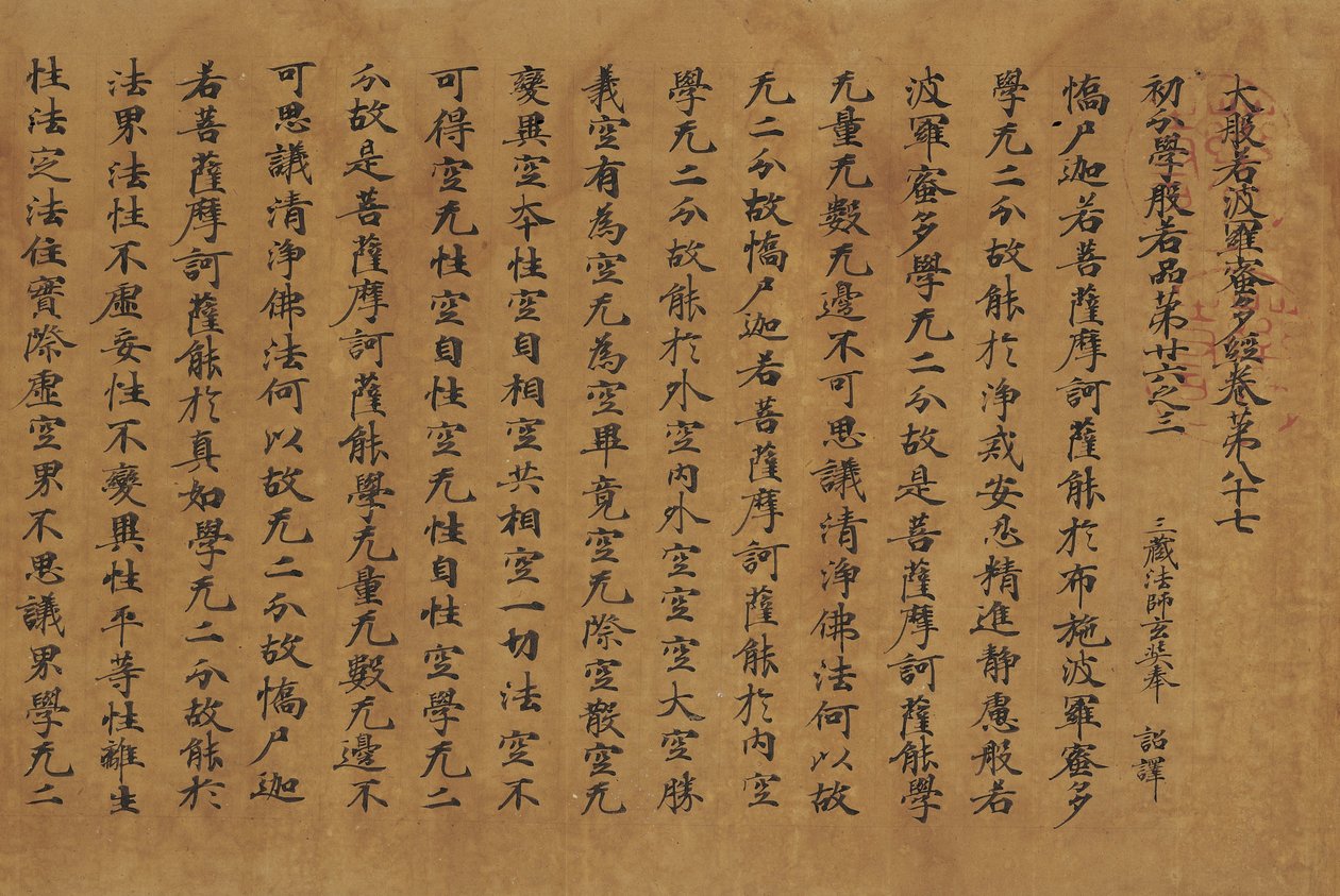 Daihannya-Gyo Sutra (Yakushi-ji versio) tekijältä Attributed to Zhang Sengyao