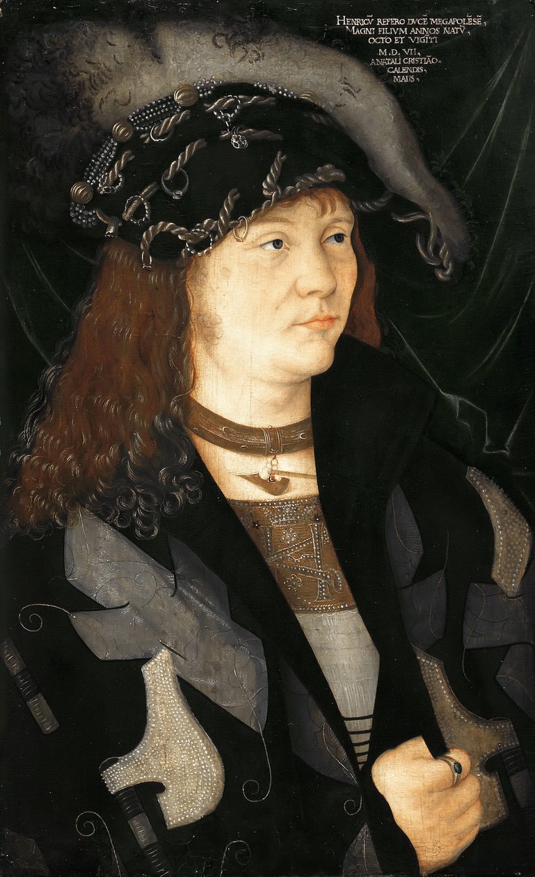 Saksa: Heinrich V. Mecklenburgin Henrik V:n muotokuva tekijältä attributed to Jacopo de