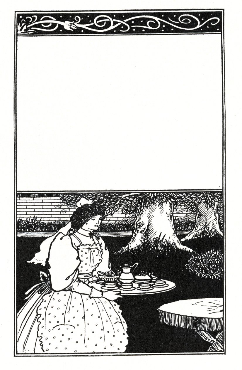 Suunnittelu Grant Allenin The British Barbarians -lehden kanteen tekijältä Aubrey Beardsley