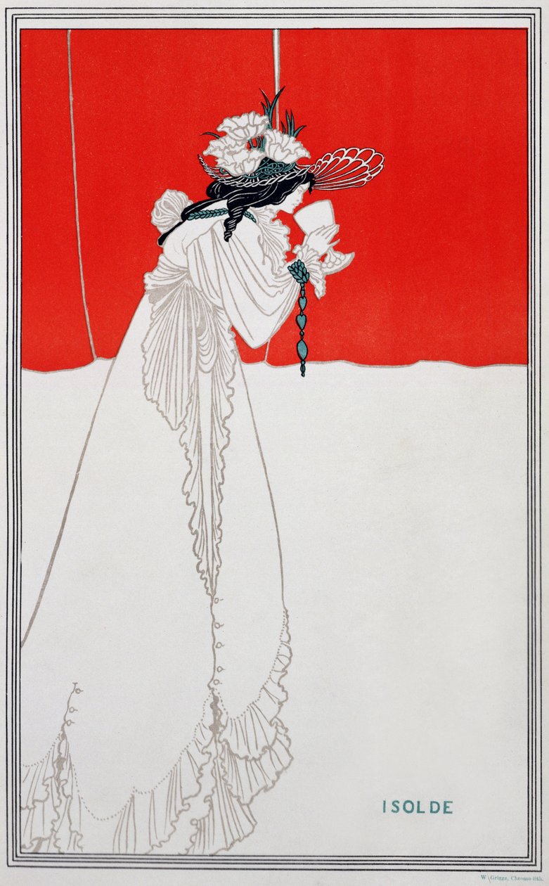 Isolde, kuvitus Studiosta, 1895 tekijältä Aubrey Beardsley