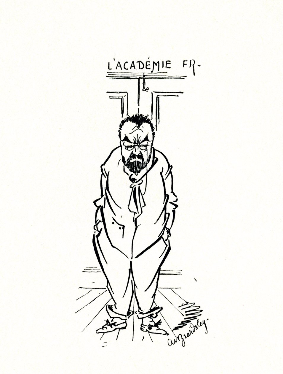 Emile Zolan poissulkeminen Academie Francaisesta, 1893 tekijältä Aubrey Beardsley
