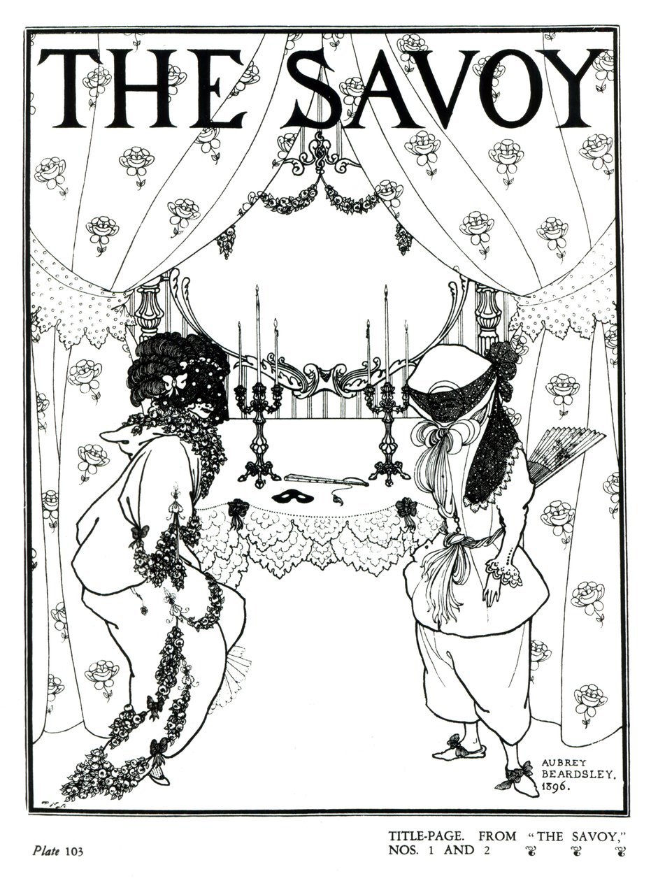 The Savoy -lehden nro 1 ja 2 nimiölehti, 1896. tekijältä Aubrey Beardsley