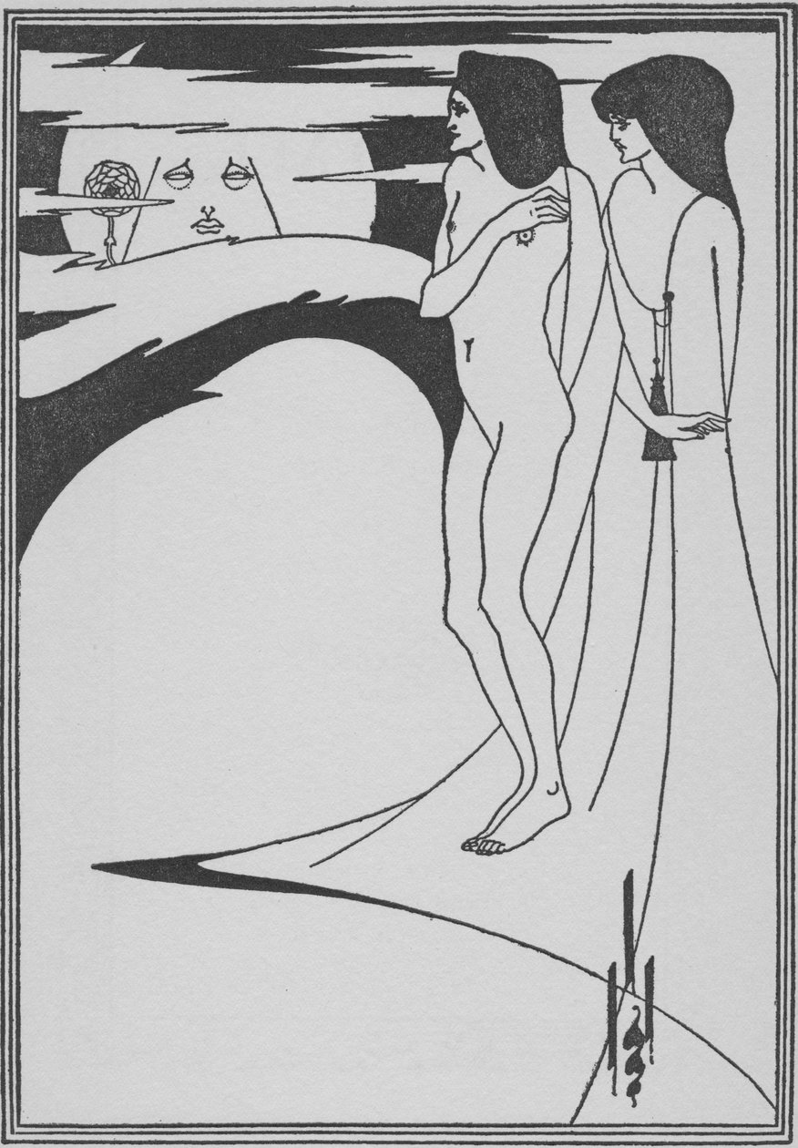 Nainen kuussa, 1896 tekijältä Aubrey Beardsley