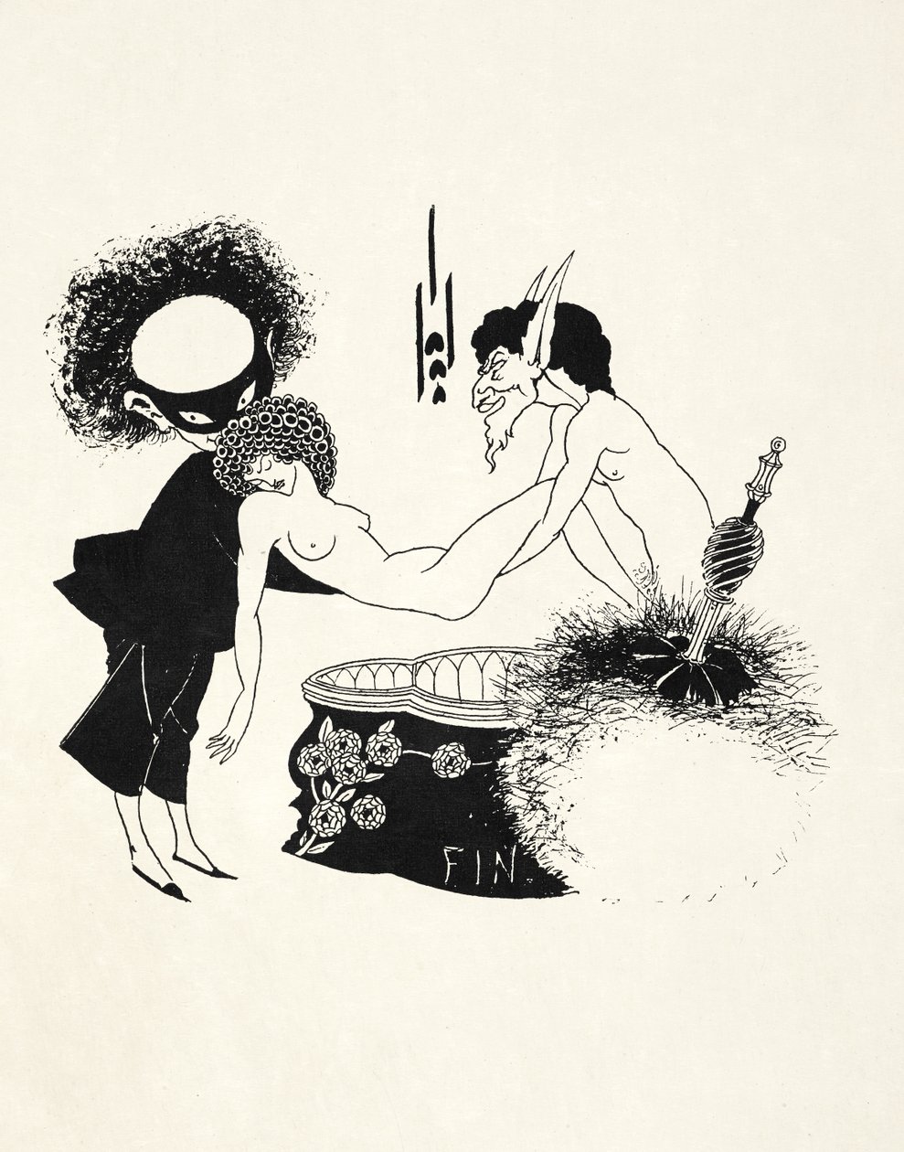 Kuvitus Oscar Wilden "Salomeen". tekijältä Aubrey (after) Beardsley