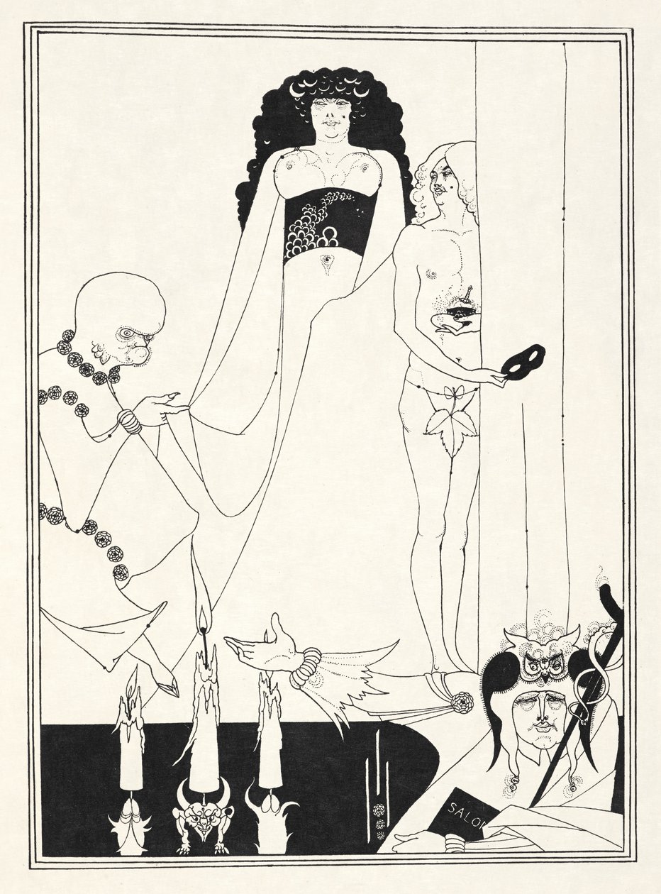 Kuvitus Oscar Wilden "Salomeen". tekijältä Aubrey (after) Beardsley