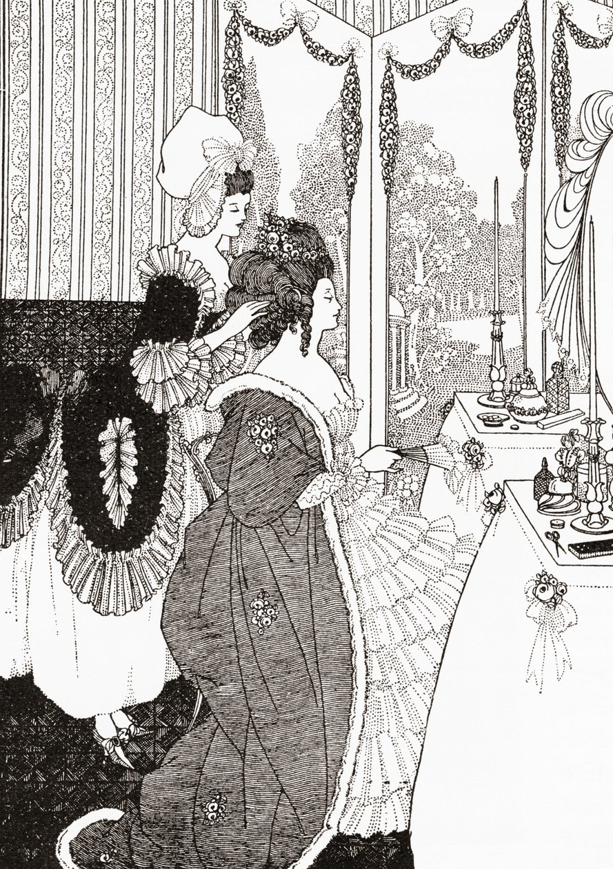WC Aubrey Beardsleyn jälkeen. Eduard Fuchsin kuvitetusta moraalihistoriasta keskiajalta nykypäivään, julkaistu 1909. tekijältä Aubrey (after) Beardsley