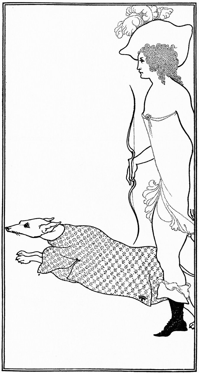 Atalanta Calydonissa koiran kanssa, 1896 tekijältä Aubrey Beardsley
