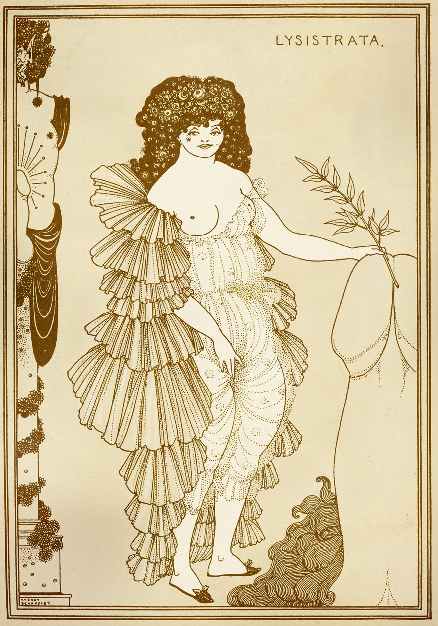 Aubrey BEARDSLEY (1872-1898) kuvitus kappaleeseen "Lysistrata" (411 at tekijältä Aubrey Beardsley
