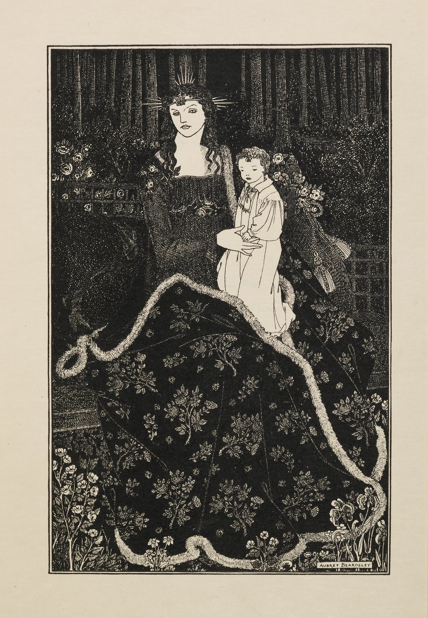 Joulukortti, viidenkymmenen piirustuksen kirjasta tekijältä Aubrey Beardsley