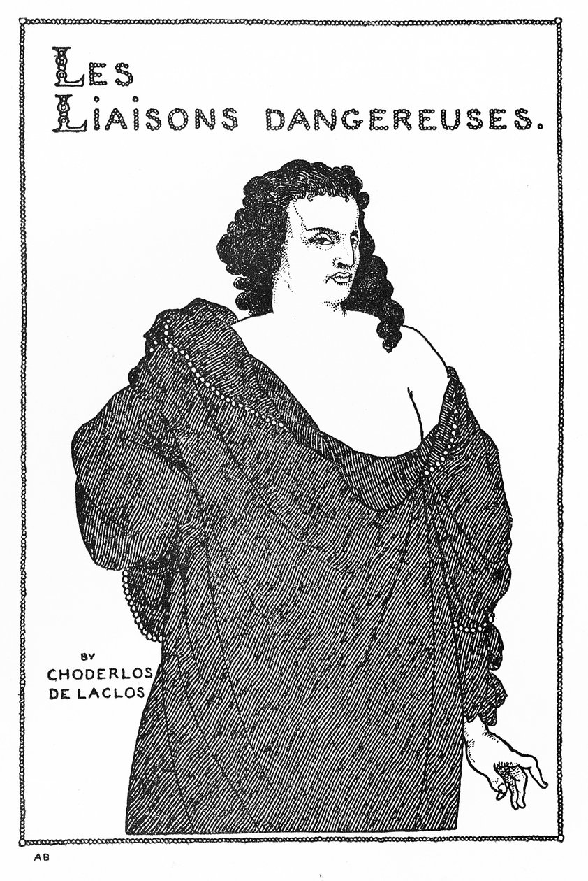 Kreivi Valmont, Pierre Choderlos de Laclosin elokuvan "Les Liaisons Dangereuses" etukappale, 1896 tekijältä Aubrey Beardsley