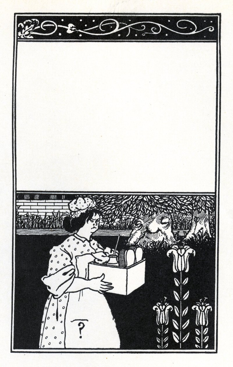 H.D. Traillin teoksen "The Barbarous Britishers" kannen suunnittelu. tekijältä Aubrey Beardsley