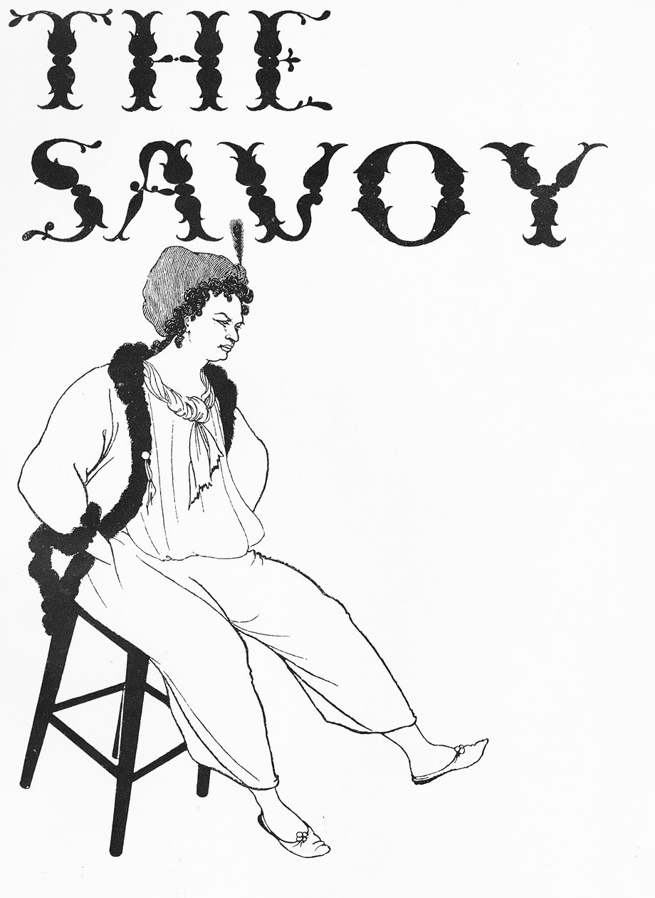 Etukannen kuvitus "The Savoy", 1896 tekijältä Aubrey Beardsley