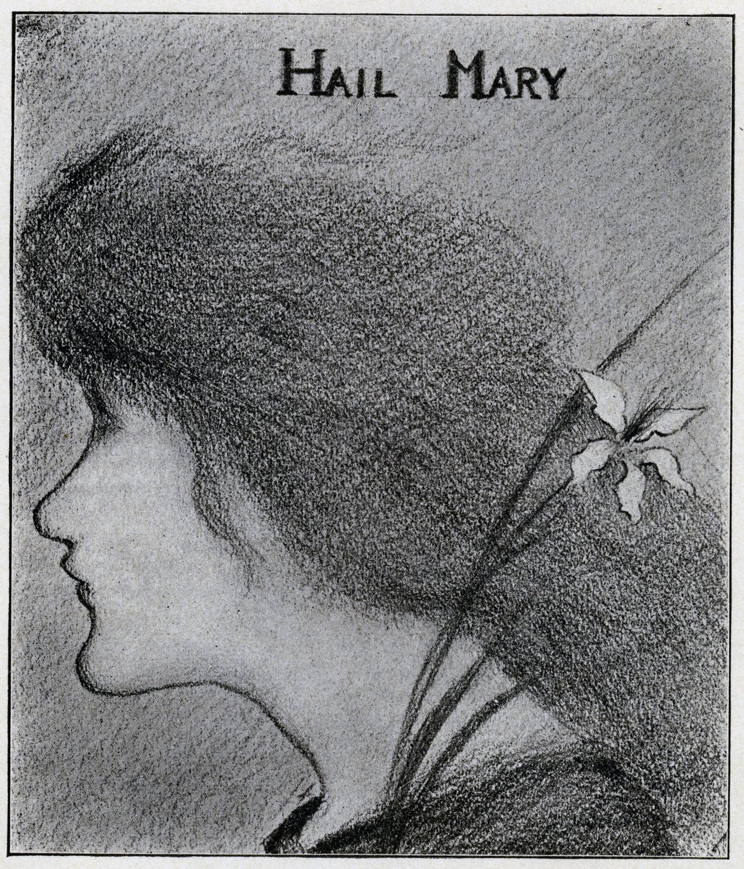 Terve Maria (lyijykynä) tekijältä Aubrey Beardsley
