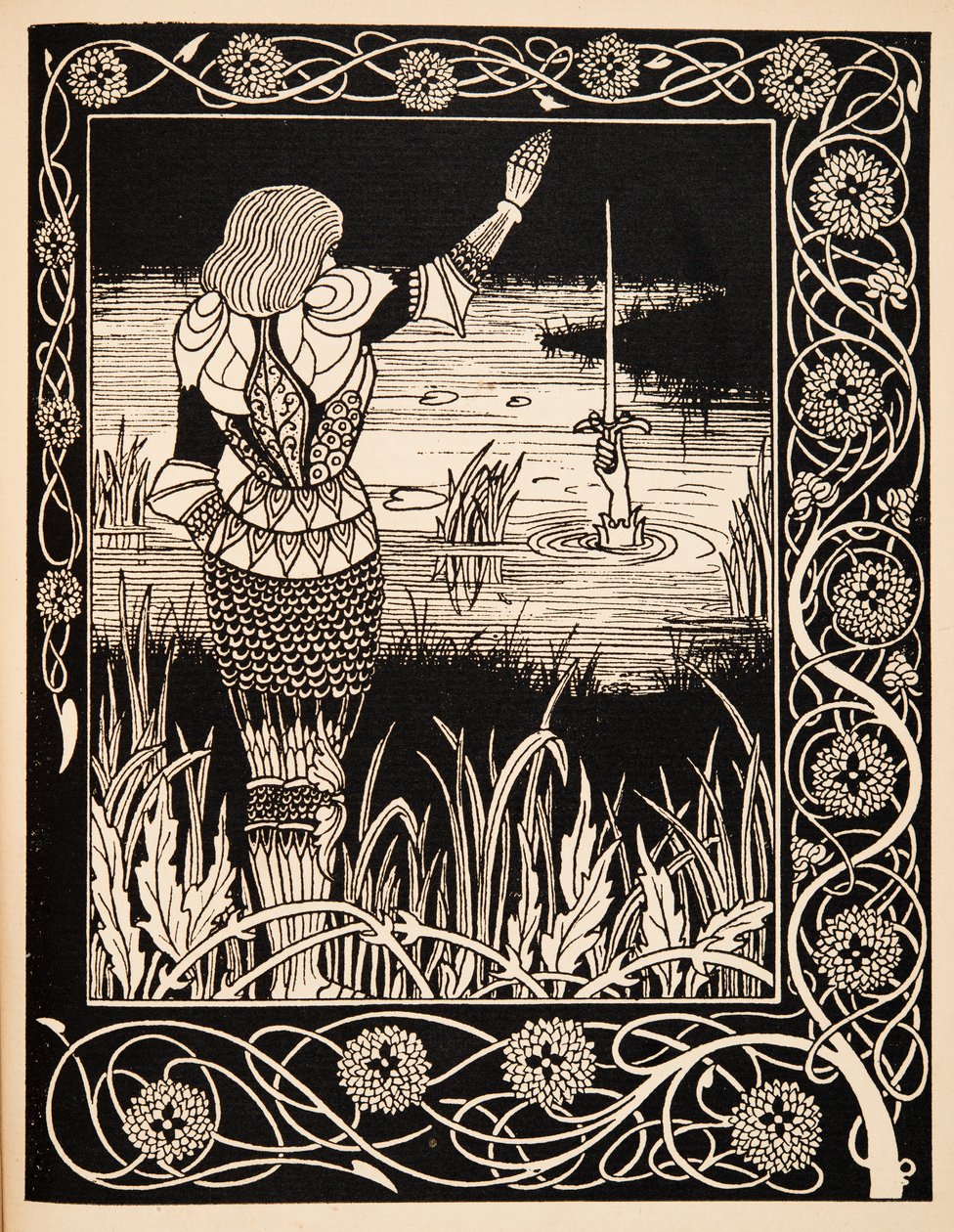 Kuinka Sir Bedivere heitti miekan Excalibur veteen tekijältä Aubrey Beardsley