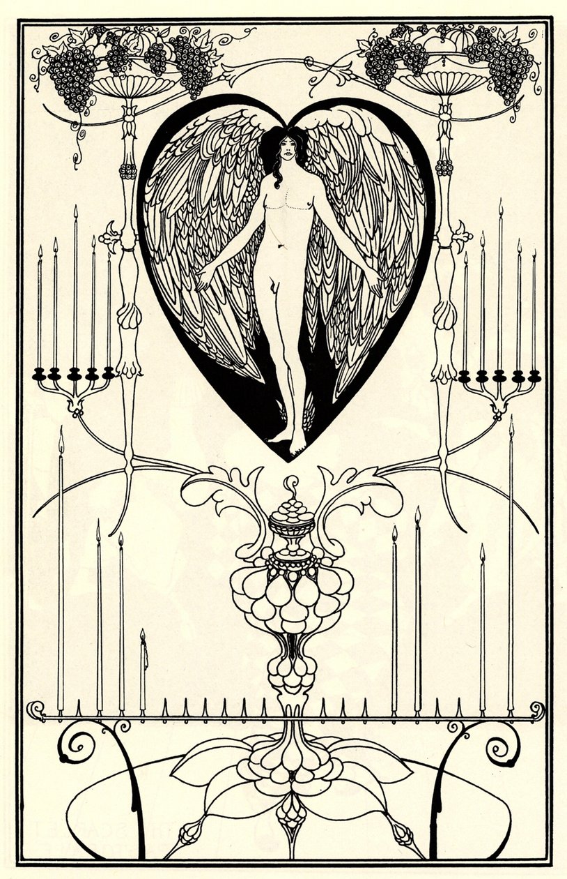 Kuvitus Marc-André Raffalovichin teokseen The Mirror of Love, 1895 tekijältä Aubrey Beardsley