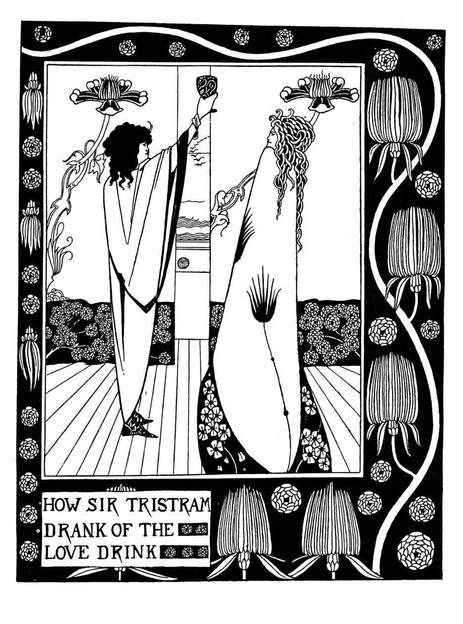 Kuvitus Sir Thomas Maloryn kirjaan Le Morte dArthur tekijältä Aubrey Beardsley