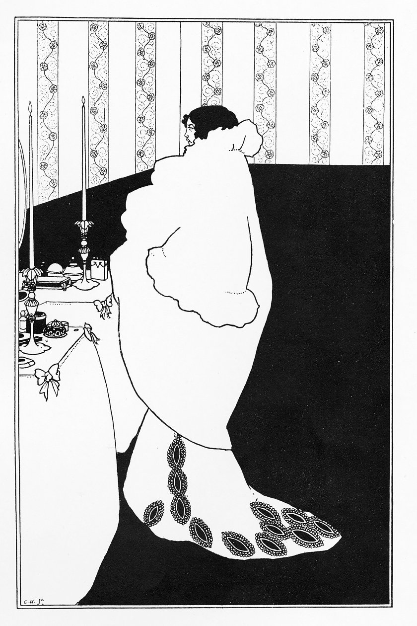 La Dame aux Camelias, kuvitus "Keltaisesta kirjasta", 1894 tekijältä Aubrey Beardsley