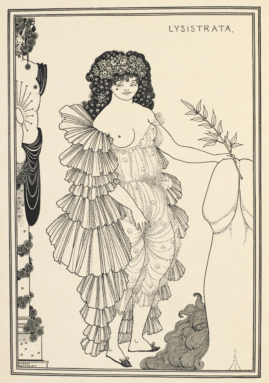 Lysistrata - hahmo Aristophanesin komediassa tekijältä Aubrey Beardsley