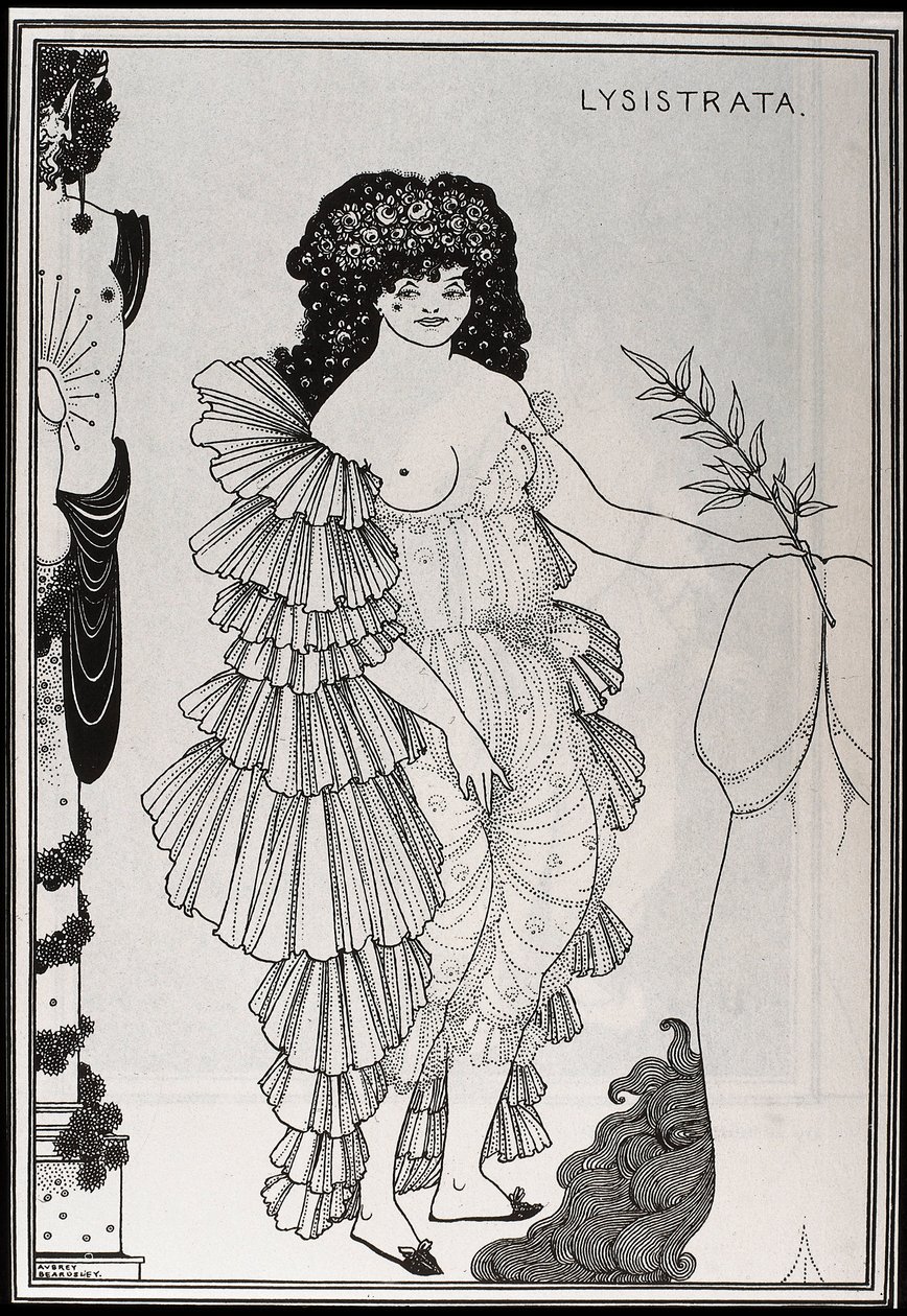 Lysistraatti suojelee hänen sukupuoliaan tekijältä Aubrey Beardsley