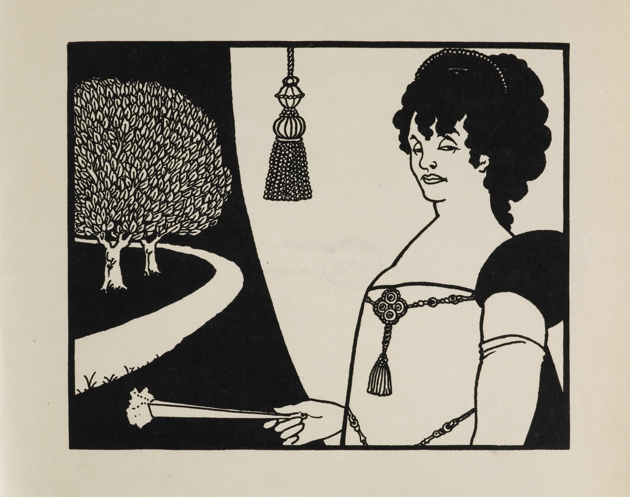 Madame Rejane viidenkymmenen piirroksen kirjasta tekijältä Aubrey Beardsley