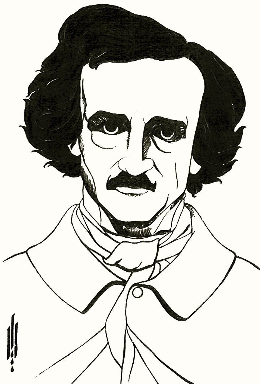 Edgar Allan Poen muotokuva, 1894 tekijältä Aubrey Beardsley