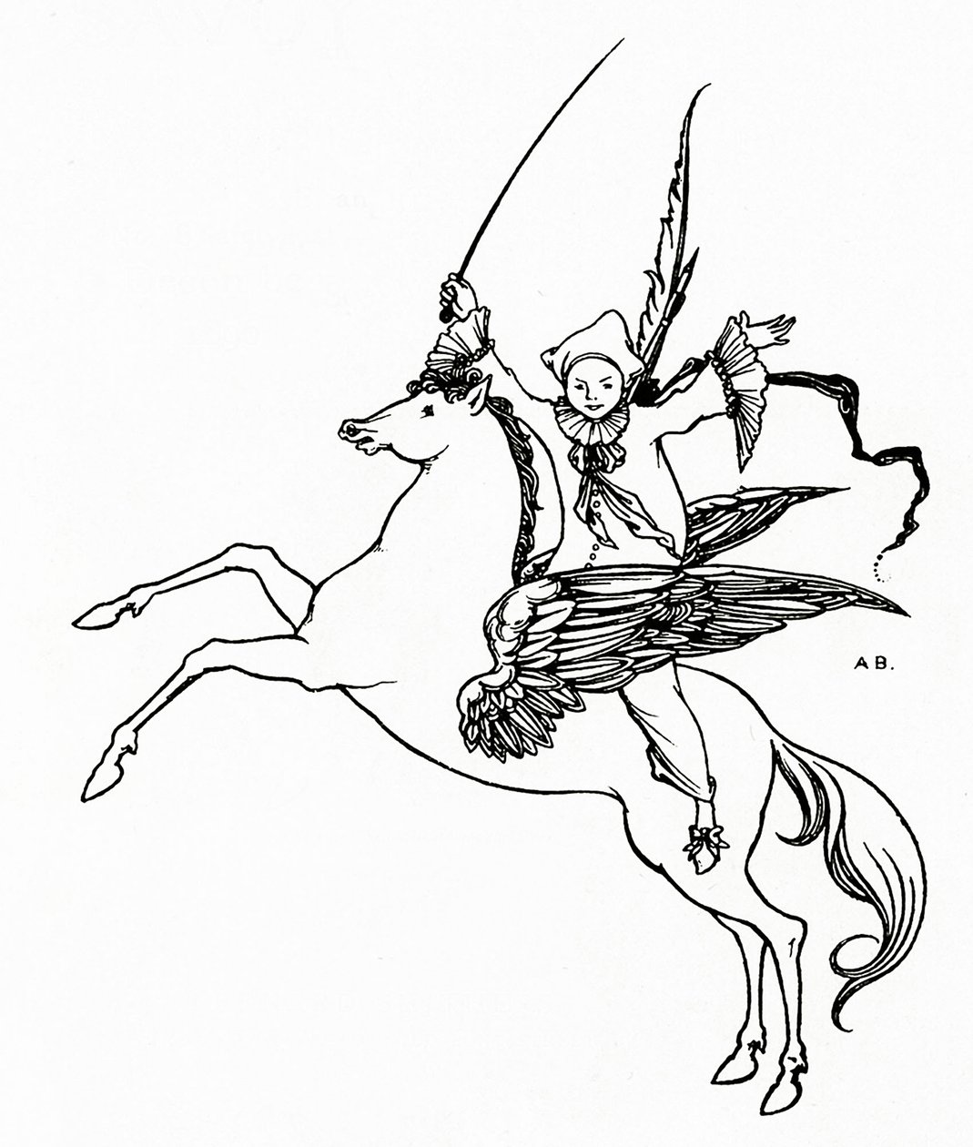 Kiekko Pegasuksessa, 1894 tekijältä Aubrey Beardsley