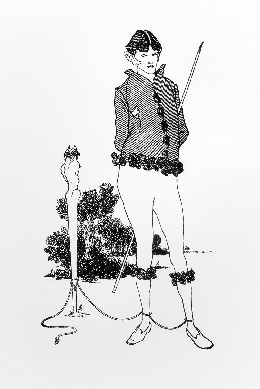 Omakuva sidottu sermiin tekijältä Aubrey Beardsley