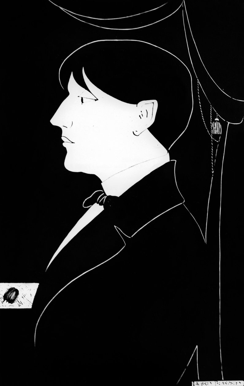 Englannin kirjailijan ja kuvittajan Aubrey Vincent Beardsleyn (1872-1898) omakuva tekijältä Aubrey Beardsley