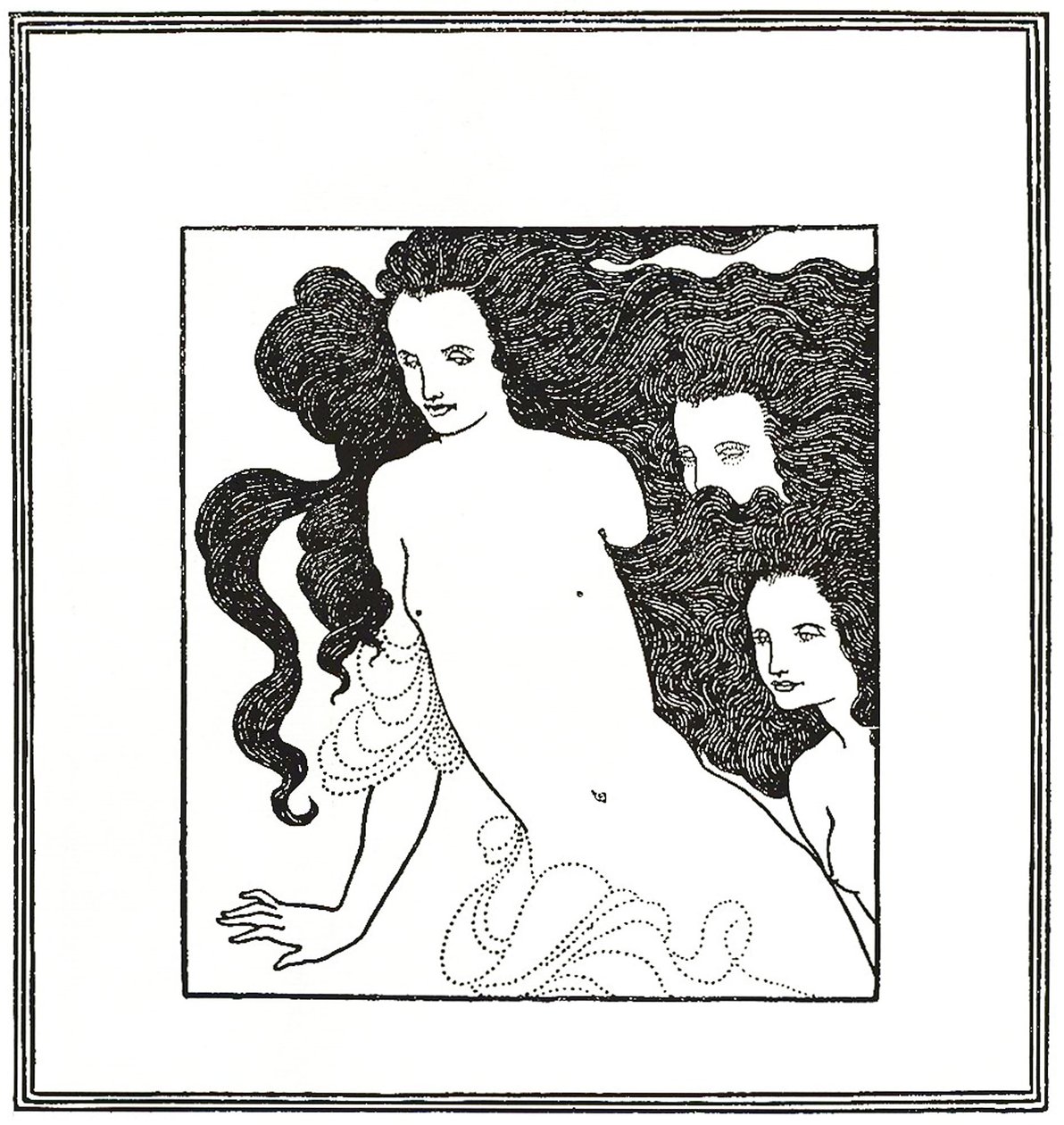 The Comedy of the Rhinegold, etukappale 1872 tekijältä Aubrey Beardsley
