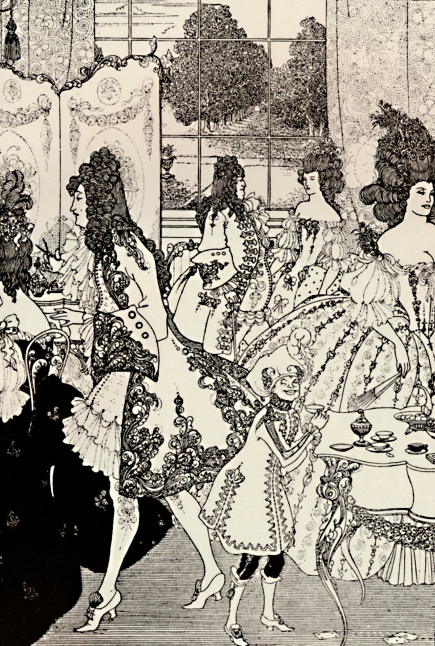 Lukon raiskaus. Aleksanteri paavi. Kynäpiirustus, 1896, 1923 tekijältä Aubrey Beardsley
