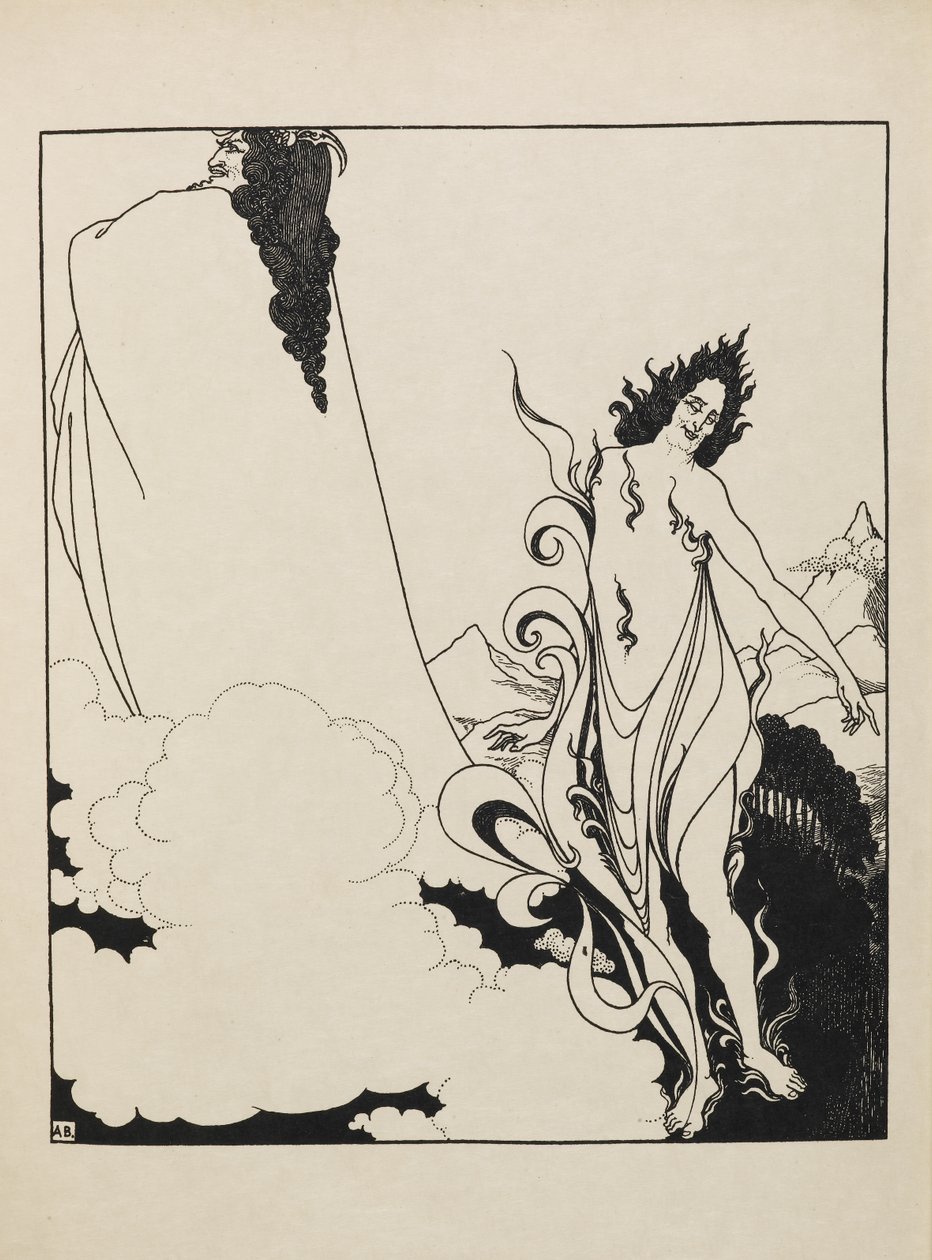 Neljäs Reinikultan taulu viidenkymmenen piirustuksen kirjasta tekijältä Aubrey Beardsley