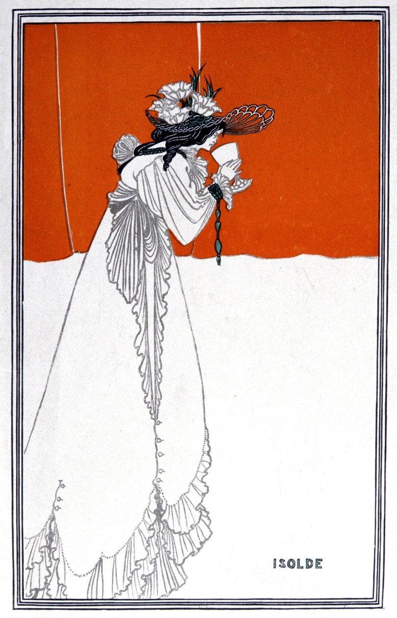 Yseult juo Philtreä, Englanti, noin 1900 tekijältä Aubrey Beardsley