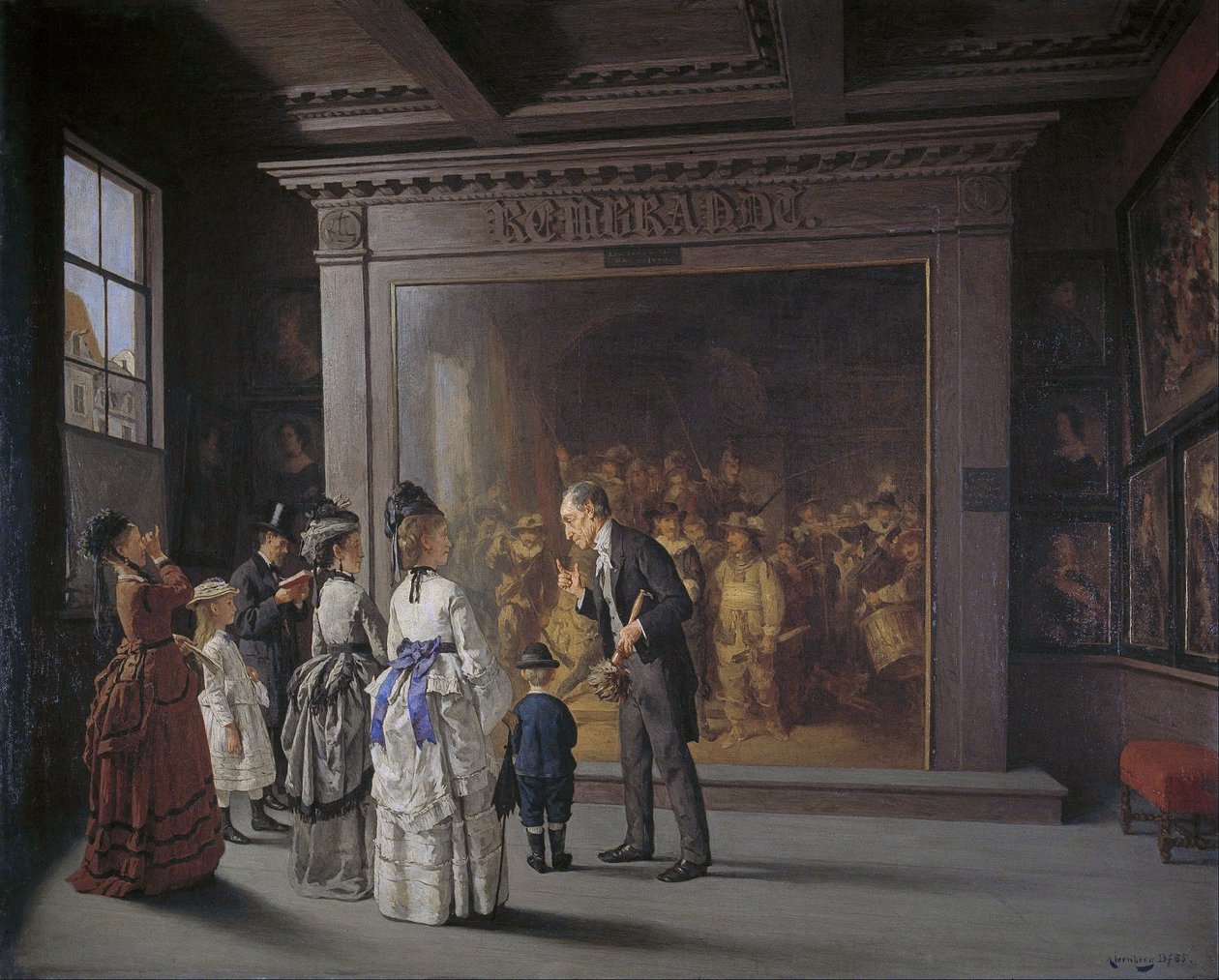 Saksa: Die Besucher vor Rembrandts Nachtwache Amsterdamissa tekijältä August Jernberg